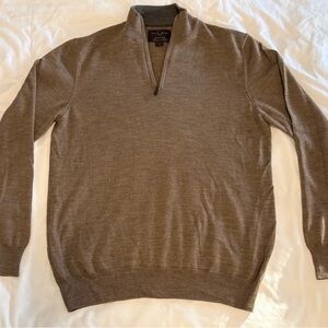 Men's Brown Quarter-Zip Sweater
